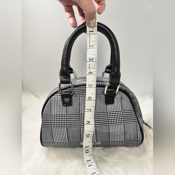 Madden NYC Elegant Black and White Checkered Satchel - Picture 8 of 11